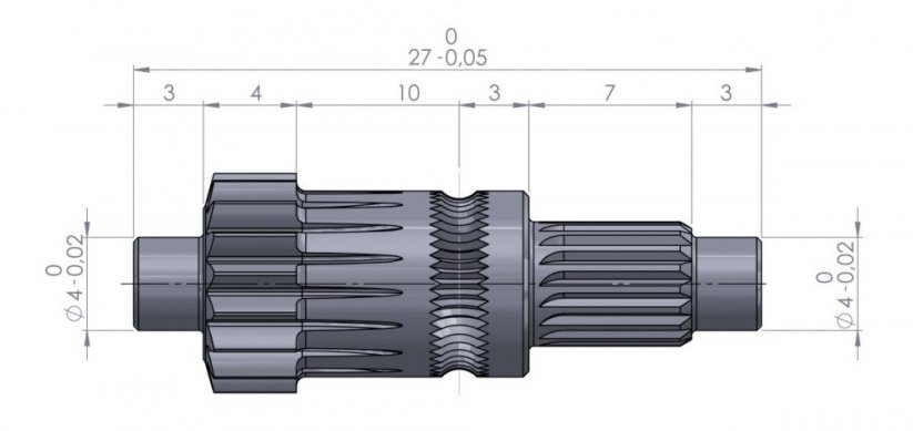 Bondtech BMG Reverse Integrated Drive Gear Assembly Gear dimensions