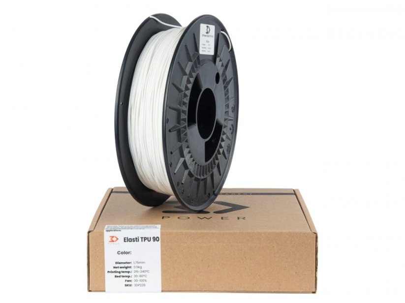 3DPower Elasti TPU 90 biela (white) 0,5 kg