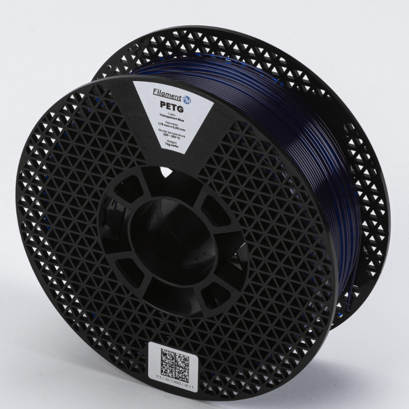Filament PM PETG transparentná modrá (transparemt blue)