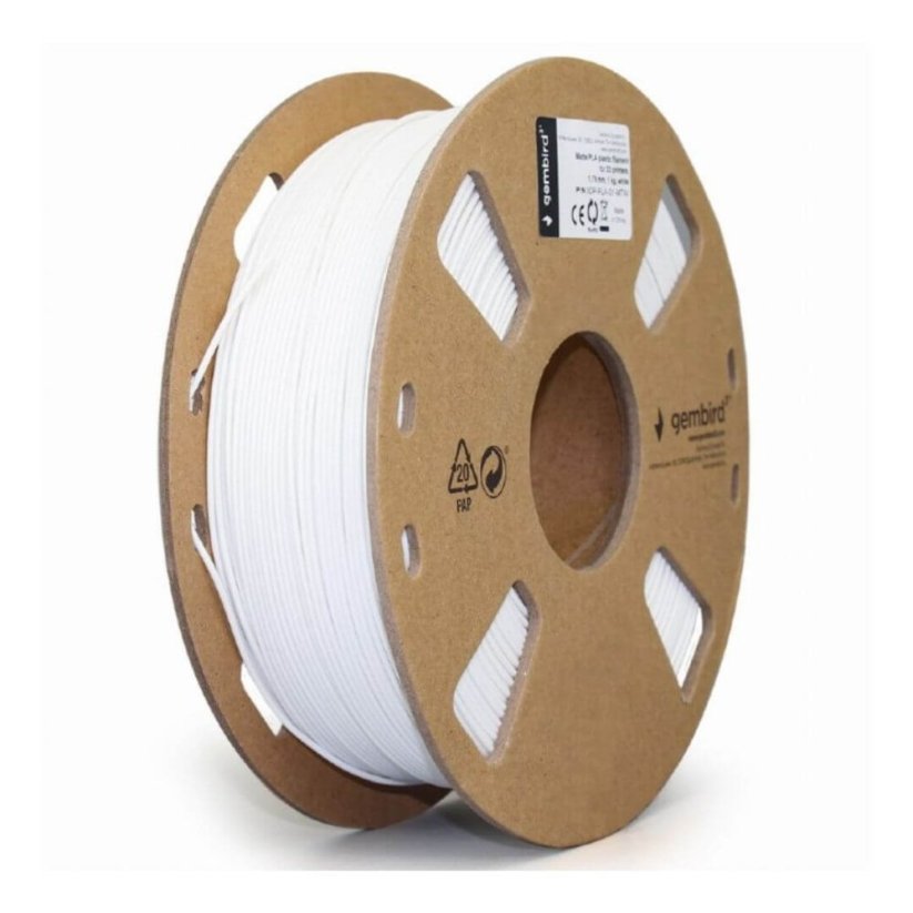 Gembird PLA Matte biela (white) 1 kg