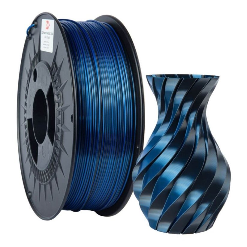 3DPower PLA SILK Dual Color - modrá/čierna (blue/black)