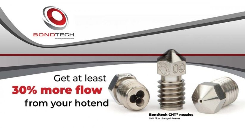 Bondtech CHT 0,8 pokovená mosazná tryska (coated brass) o 30% vyšší flow