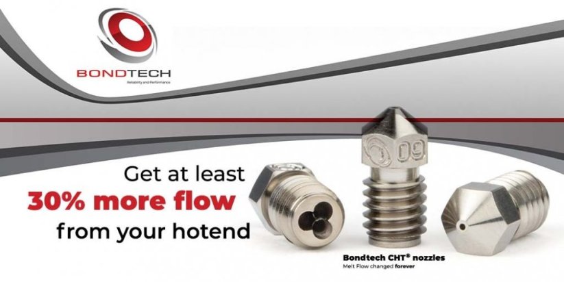 Bondtech CHT 0,5 pokovená mosazná tryska (coated brass) o 30% vyšší flow