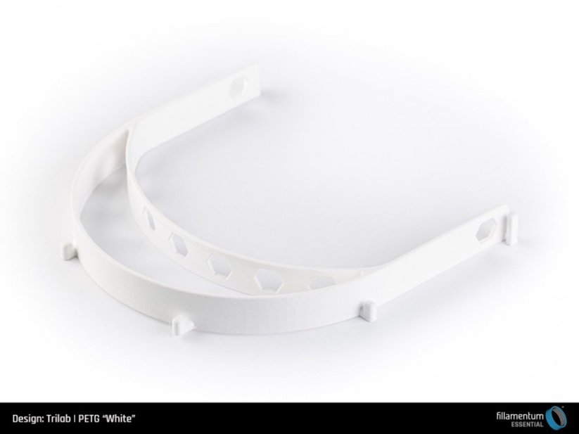 Filament Fillamentum PET-G biela (white) 3D Štít 3D výtlačok