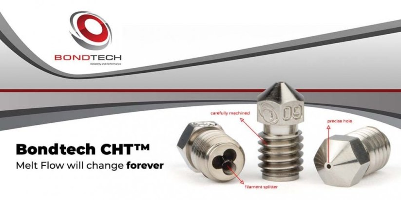 Bondtech CHT 0,5 pokovená mosazná tryska (coated brass) Prěsné rozměry