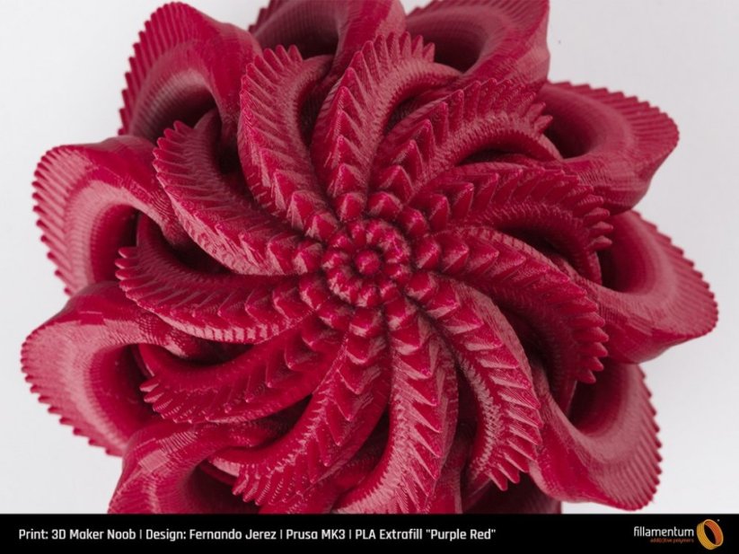 Filament Fillamentum Extrafill PLA purple red Spore Detail 3D print