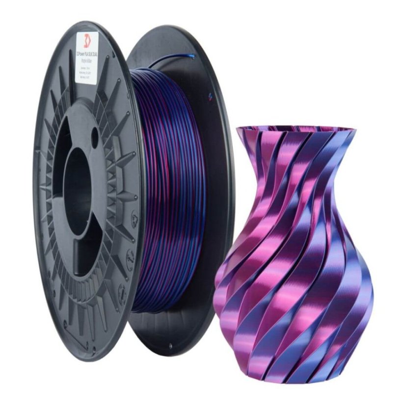 3DPower PLA SILK Dual Color - fialová/modrá 0,3 kg