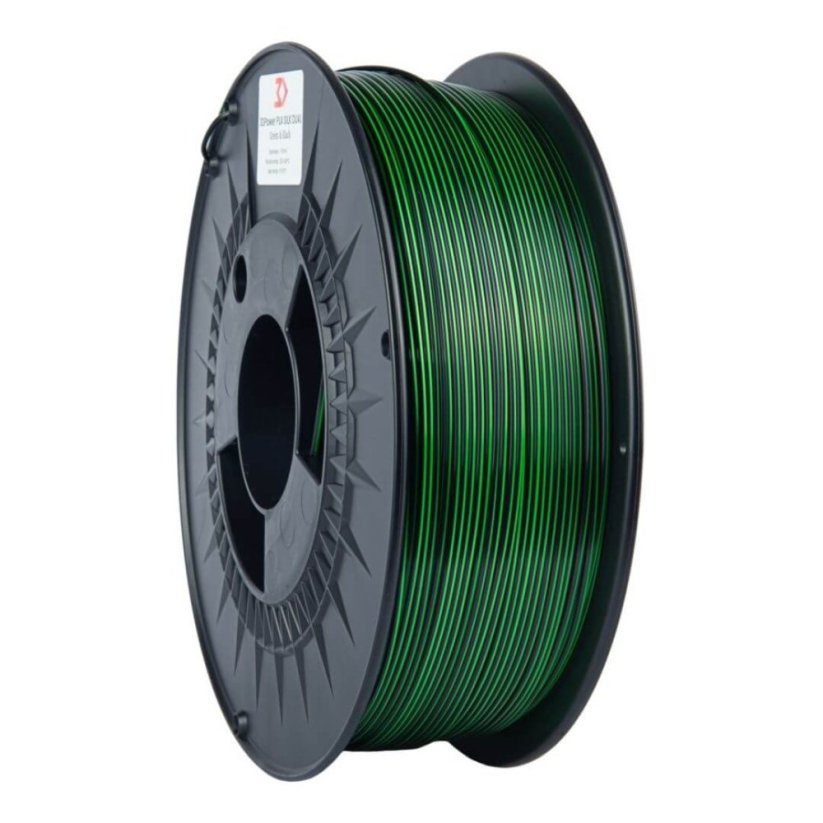 3DPower PLA SILK Dual Color - zelená/čierna (green/black)