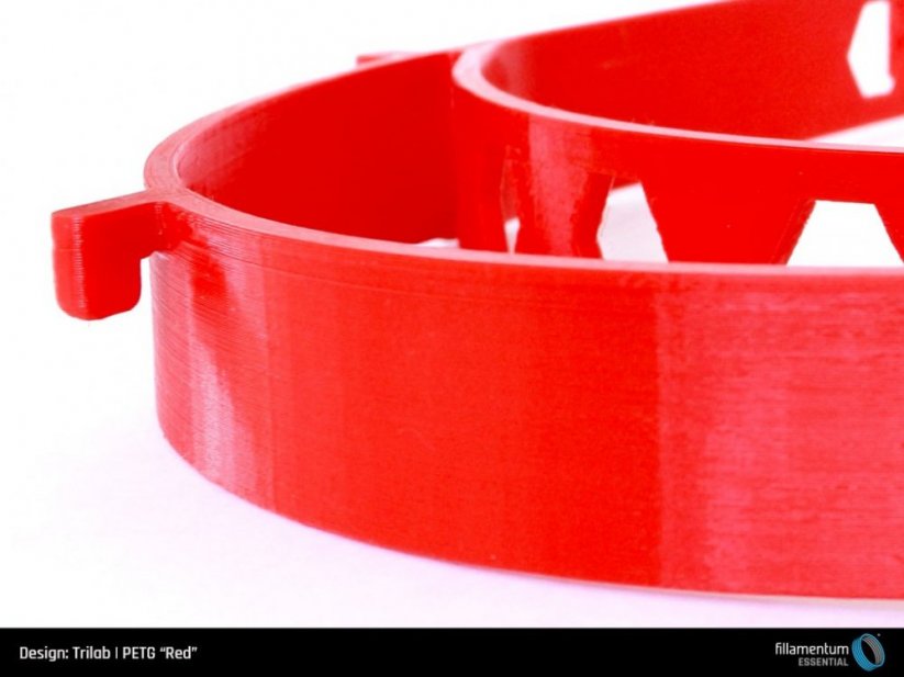 Filament Fillamentum PET-G červená (red) Detail Covid Štít