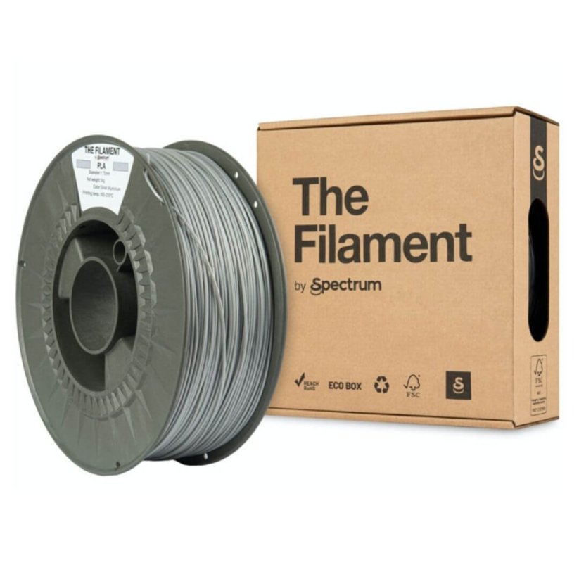 The Filament PLA strieborná (silver aluminium)