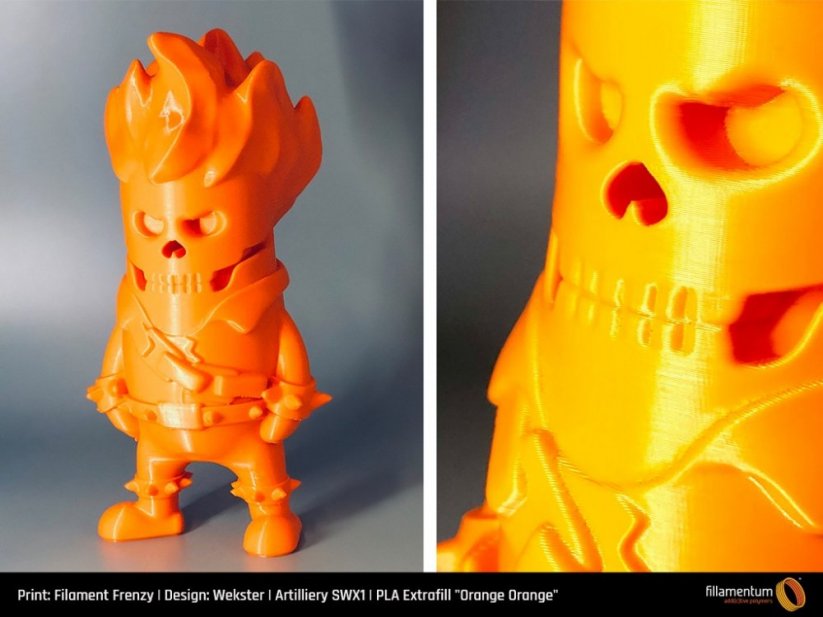 Filament Fillamentum Extrafill PLA oranžová (orange orange) Postavička 3D tisk