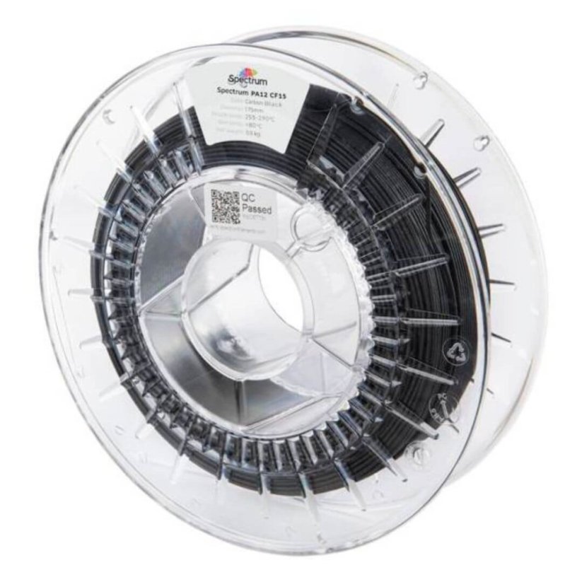Spectrum Nylon PA12 CF15 čierná (carbon black) 0,5kg