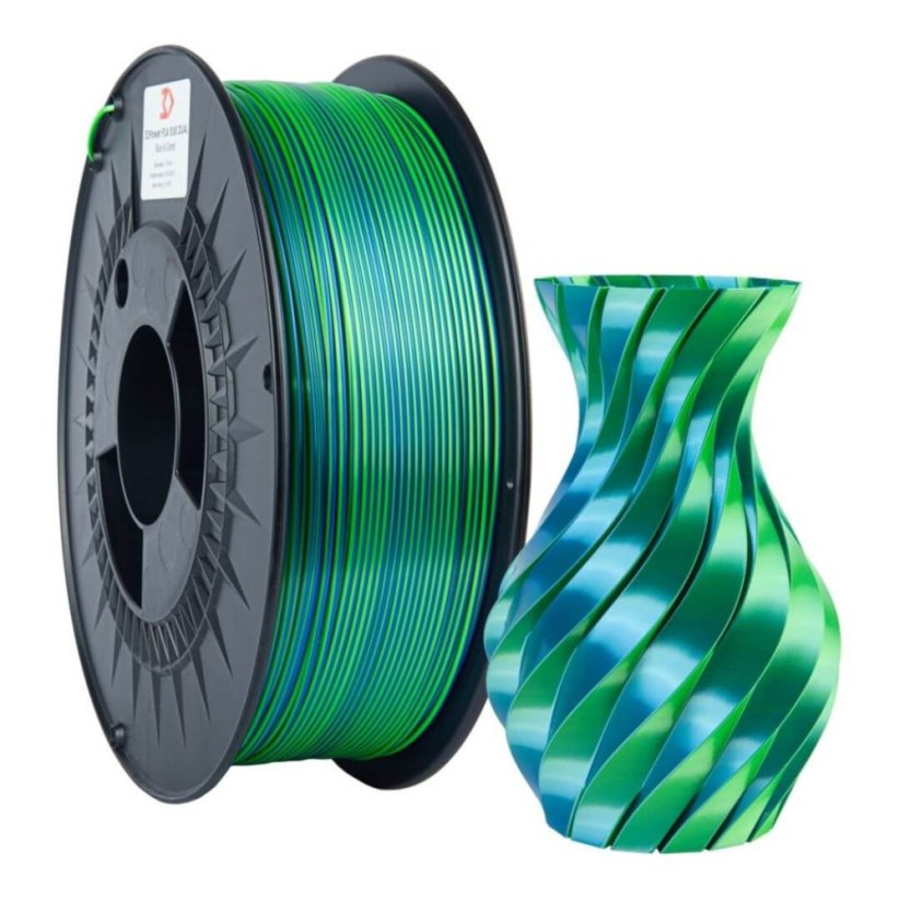 3DPower PLA SILK Dual Color - modrá/zelená (blue/green)