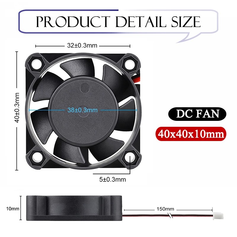 Gdstime Axial Fan 4010 24V Dual Ball Dimensions