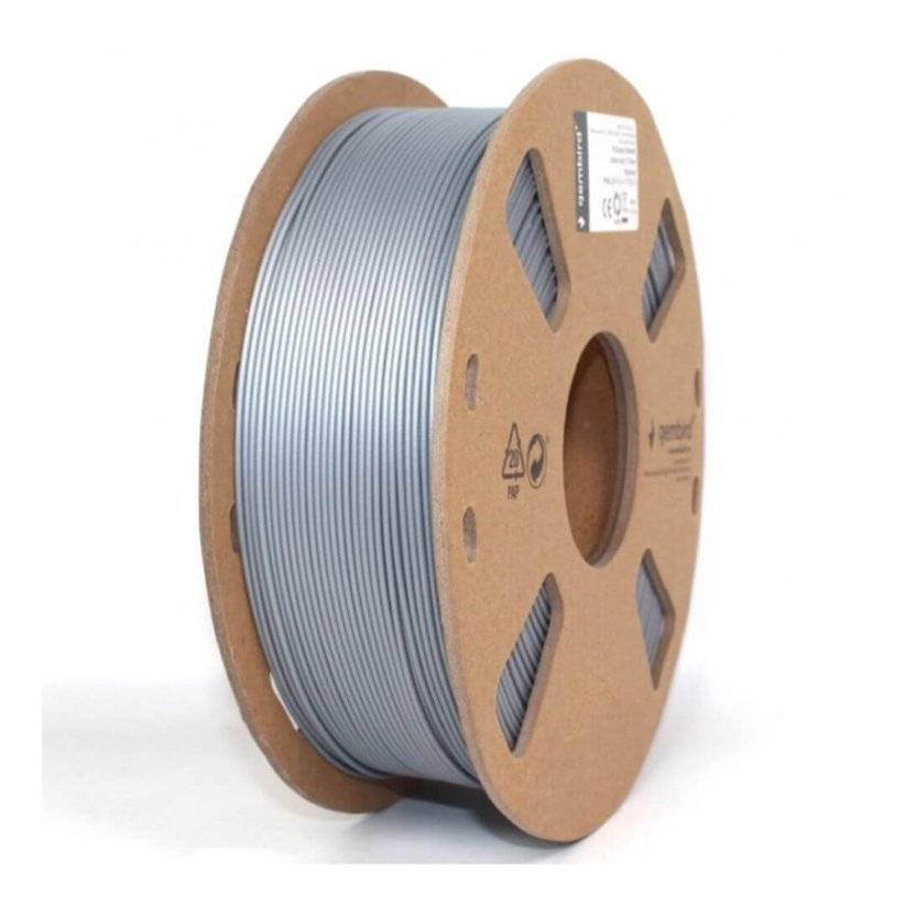Gembird PLA Plus strieborná (silver) 1 kg