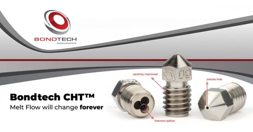 Bondtech CHT 0,8 pokovená mosazná tryska Přesný otvor