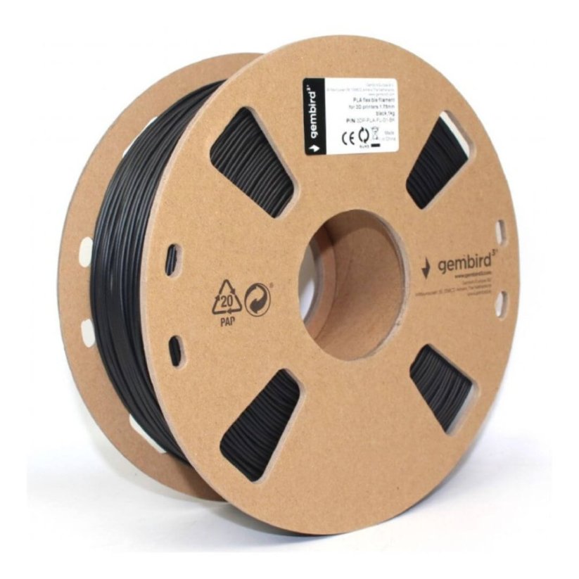 Gembird PLA flexibilní černá (black) 1 kg