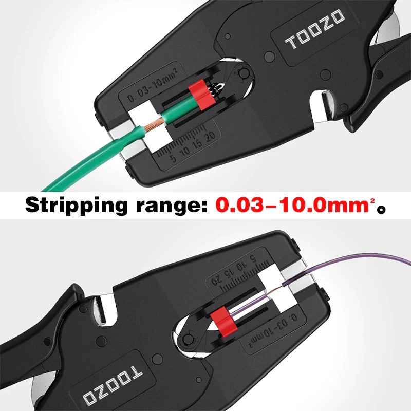 Toozo D3 Nastavitelné odizolovací kleště s řezačkou kabelů Rosah průměrů vodičů