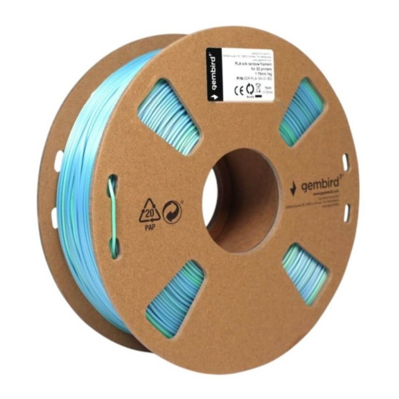 Gembird PLA Silk rainbow blue/green 1 kg