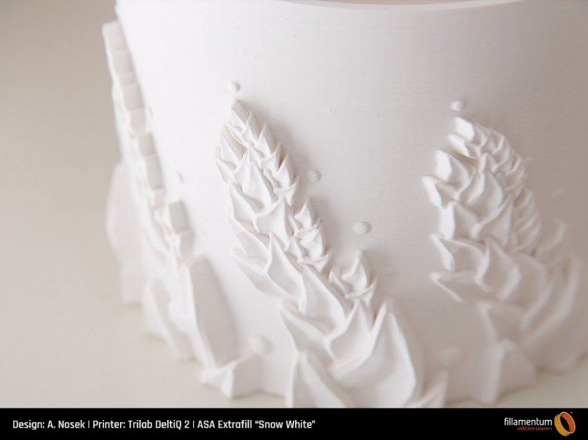 Filament Fillamentum Extrafill ASA snehobílá (snow white) květináč 3D tisk
