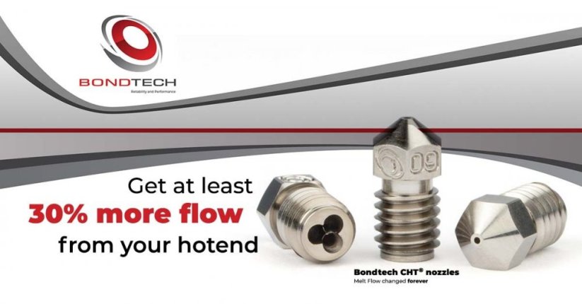 Bondtech CHT 1.0 coated brass nozzle 30% more flow