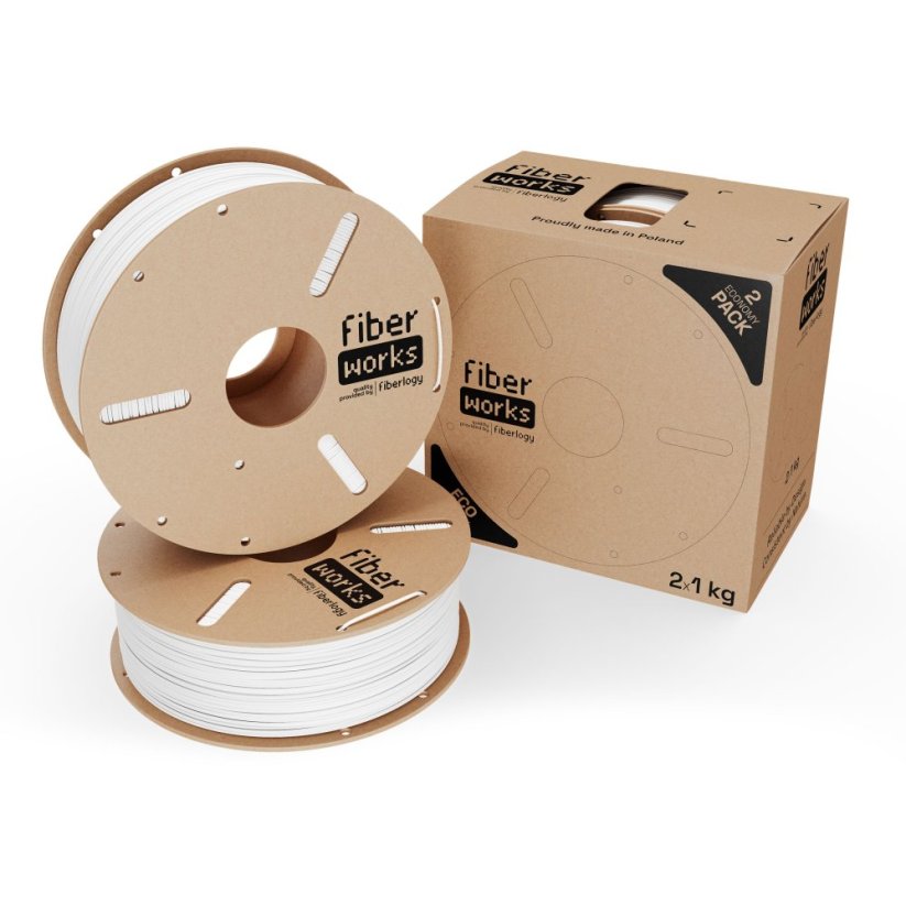 FiberWORKS PLA bílá RAL 9003 2×1 kg