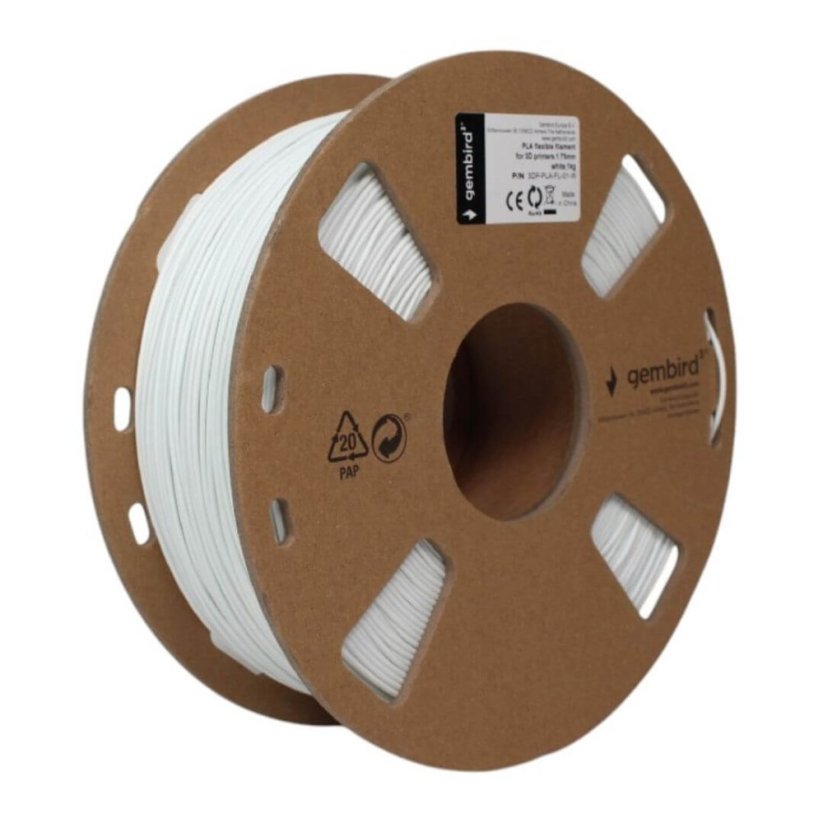 Gembird PLA flexibilní bílá (white) 1 kg