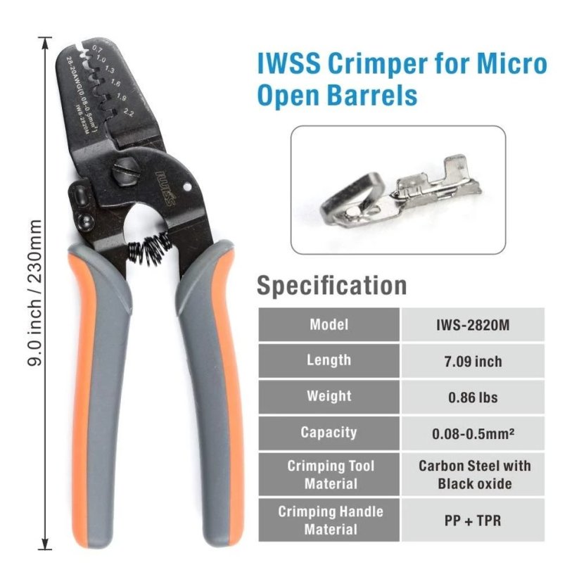 IWISS IWS-2820 krimpovací kleště specifikace