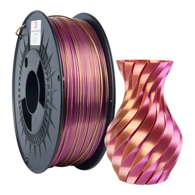 3DPower PLA SILK Dual Color - zlatá/ružová (gold/pink)