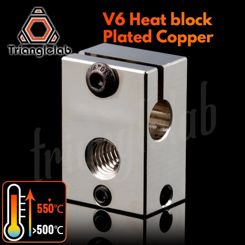 Trianglelab V6 topný blok pokovená měď  (plated copper)