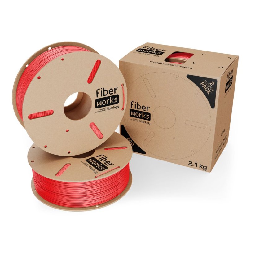 FiberWORKS PETG Red RAL 3020 2×1 kg