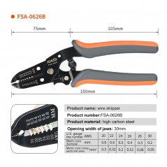 IWISS FSA-0626B wire stripping pliers with cable cutter Specification