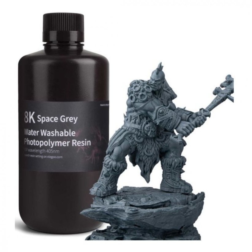 ELEGOO 8K Water Washable Resin 1kg - vesmírne šedá